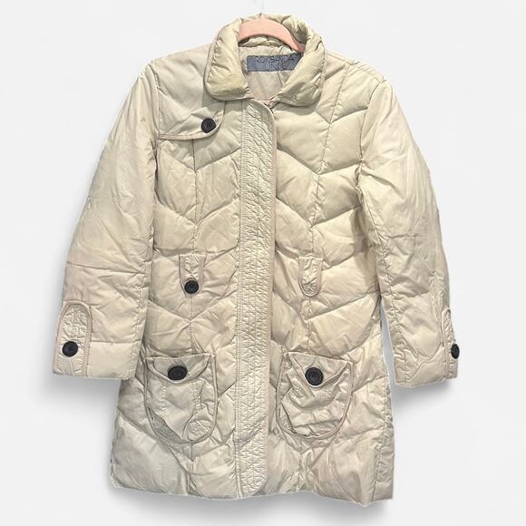 Rosanda Ilincic Cream Quilted Puffer Coat EU 38 US 2 Quiet Luxury Minimalist - Picture 2 of 12